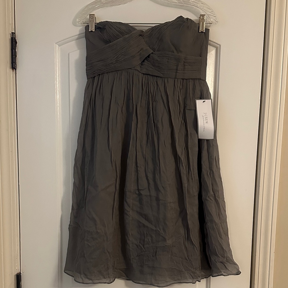 J. Crew Taryn Strapless Dress in Gray